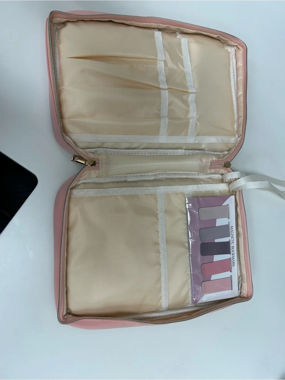 Pink Quilted Travel Cosmetic Bag - Women's Organizer
